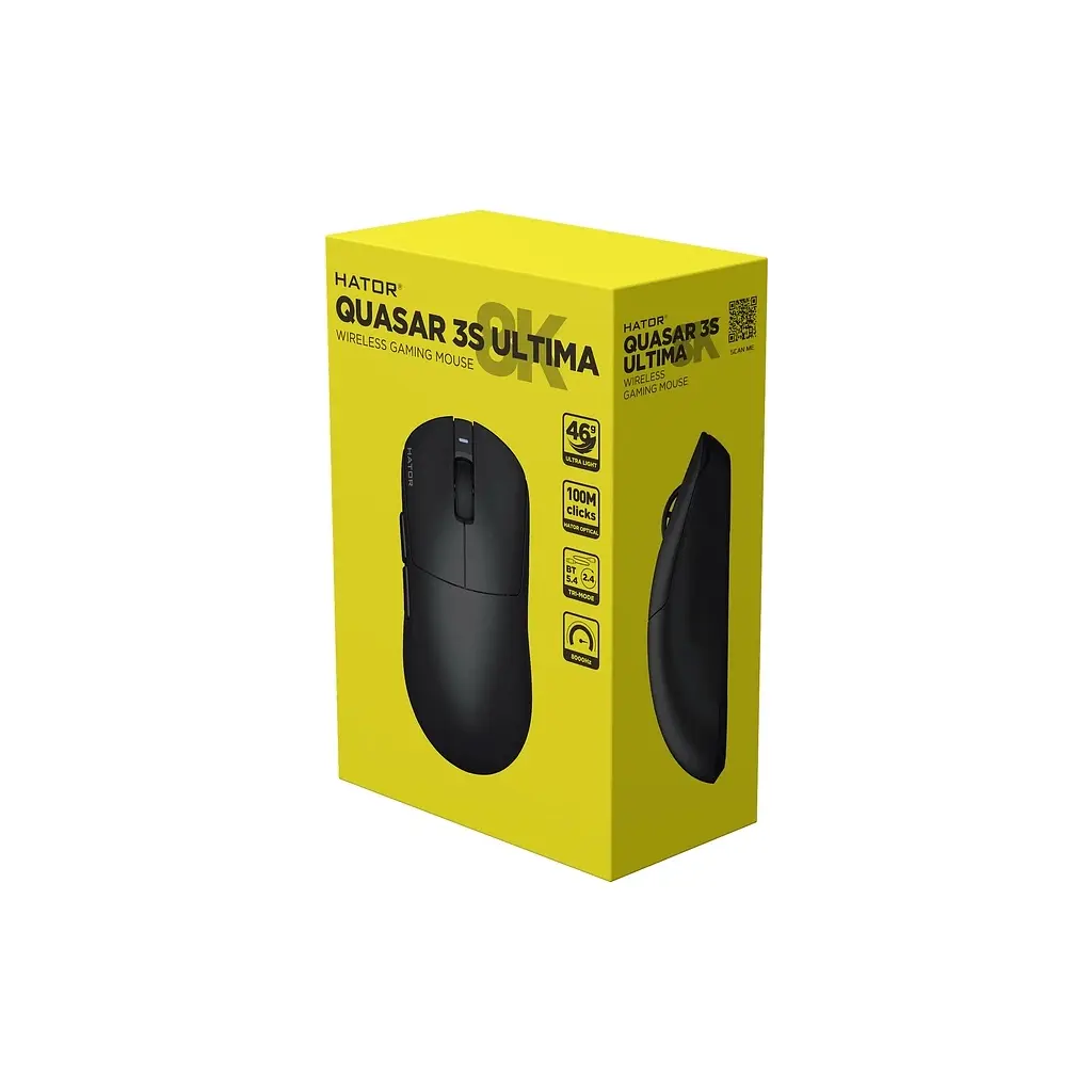 Мишка Hator Quasar 3S Ultima 8K Wireless/Bluetooth/USB Black (HTM660) - фото 7