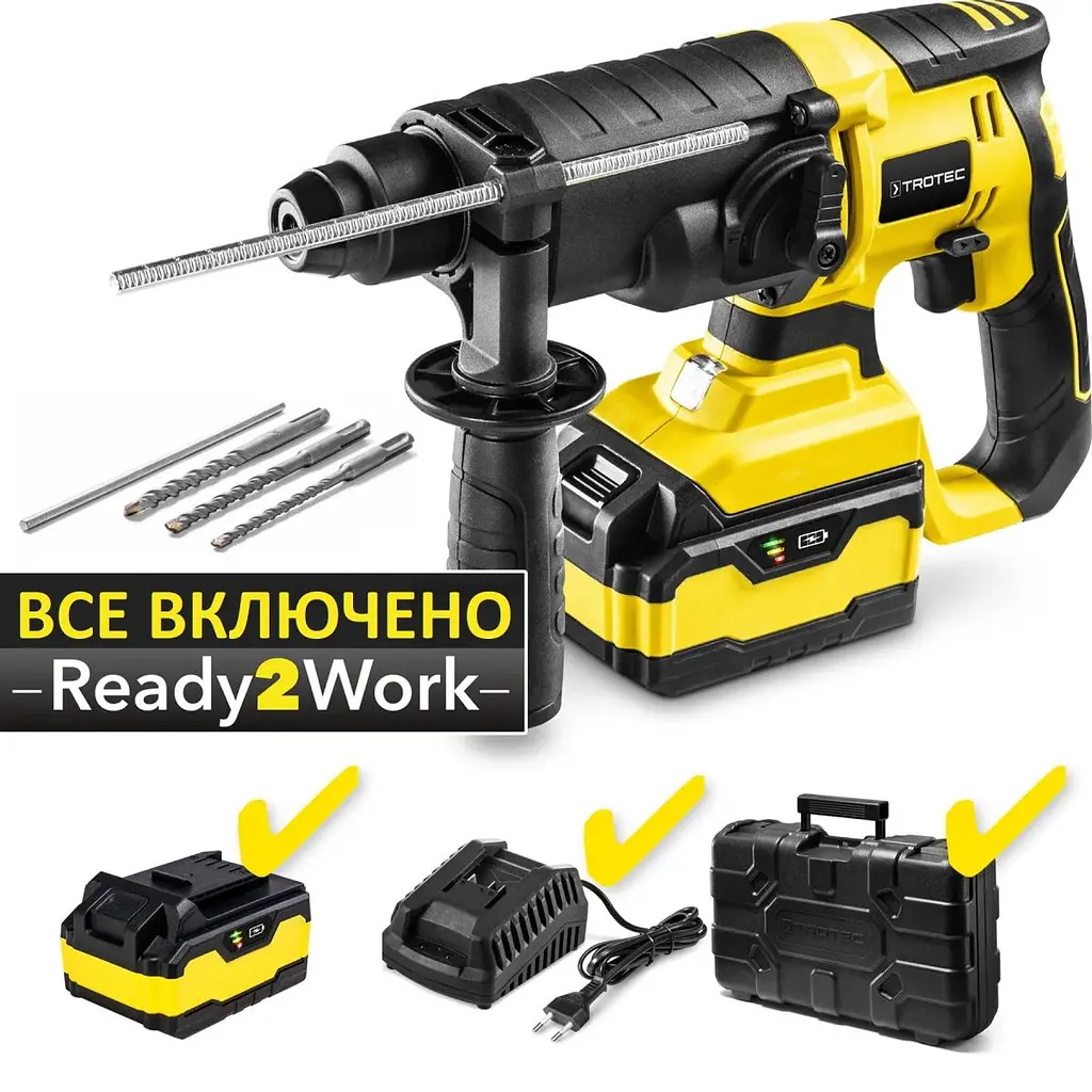 Перфоратор акумуляторний Trotec PRDS 20-20V + кейс (4415000210) - фото 2