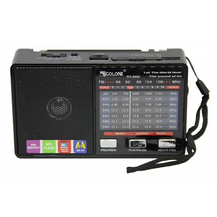 Цифровой FM радиоприемник Golon RX-8866 портативный черный - фото 1
