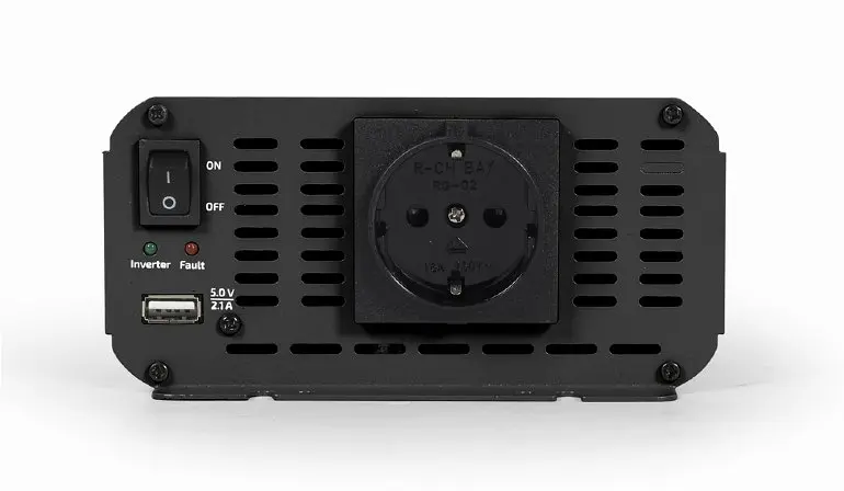 Автомобільний інвертор 800 Вт, EnerGenie, Silver, 1xUSB (5V/2.1A), вхідна напруга 10-16 VDC, металевий корпус (EG-PWC800-01) - фото 2
