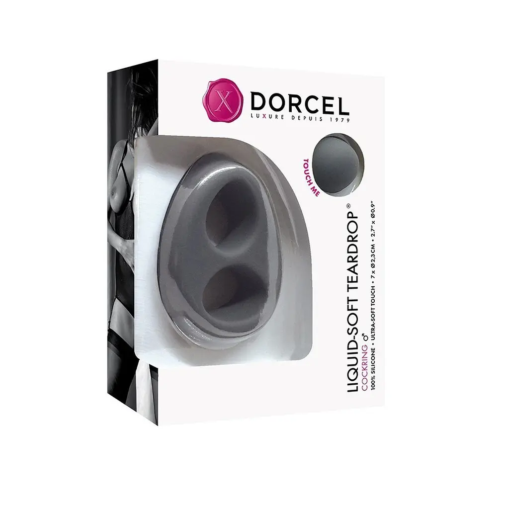 Ерекційне кільце Dorcel Liquid-Soft Teardrop 7 см сірий - фото 2