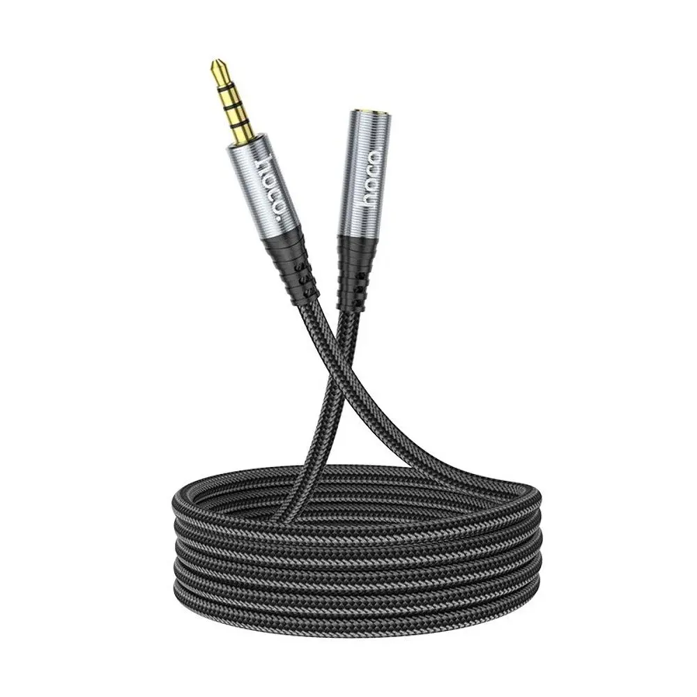 AUX-кабель Hoco UPA20 удлинитель Jack 3.5 to Jack 3.5 F 2 м серебристый - фото 3