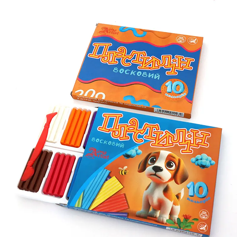 Пластилін восковий Little Artist 10 кольорів 200 г зі стеком (832537)