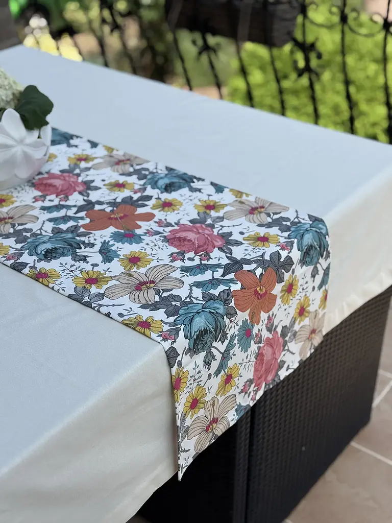 Ранер доріжка Ecotton DUCK 45x170 см для обіднього столу водовідштовхувальна в квітках (25123) - фото 8