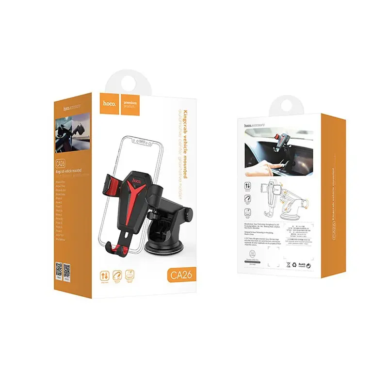 Автодержатель Hoco CA26 Car Mount Holder (Black) [73727] - фото 9