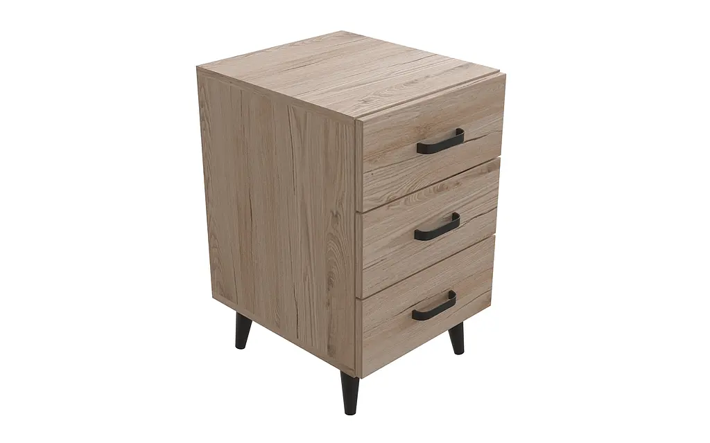 Тумба Віва 3 на конусних ніжках Ferrum-decor 56,5x35x40 Чорний метал ДСП Дуб Сан-Марино 16 мм (FRD-106822) - фото 2