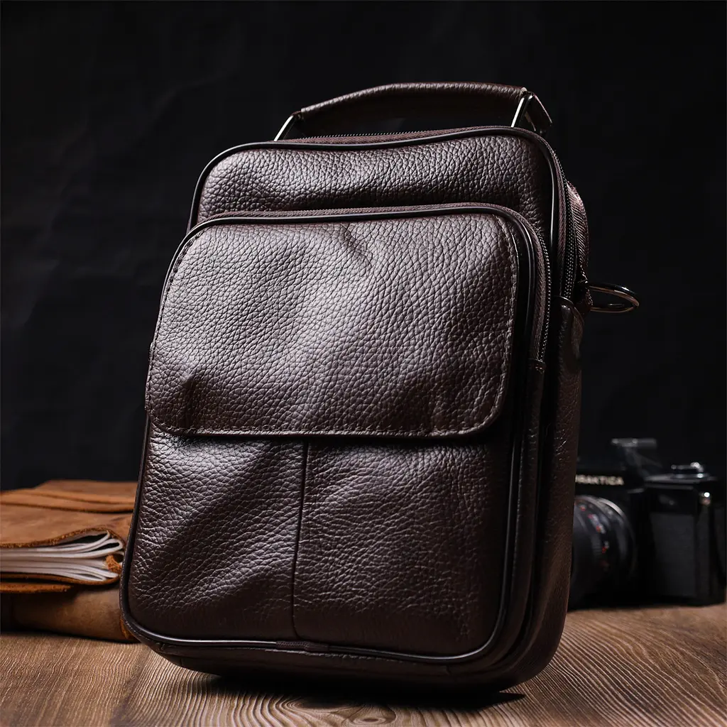 Кожаная мужская сумка Vintage 19х25х6,5 см sum0023577 - фото 7