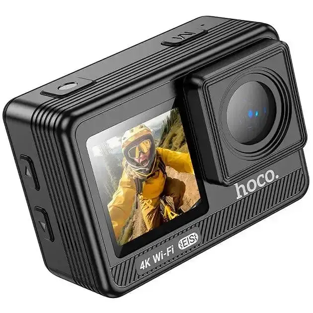 Экшн-камера Hoco DV102 4K Anti-Shake, Wi-Fi водонепроницаемая, спортивная, цифровая стабилизация черная - фото 2