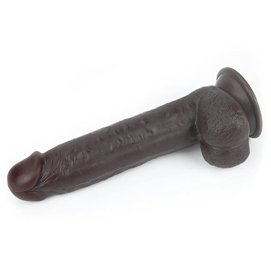Фалоімітатор LoveToy Sliding Skin 24 см коричневий - фото 9