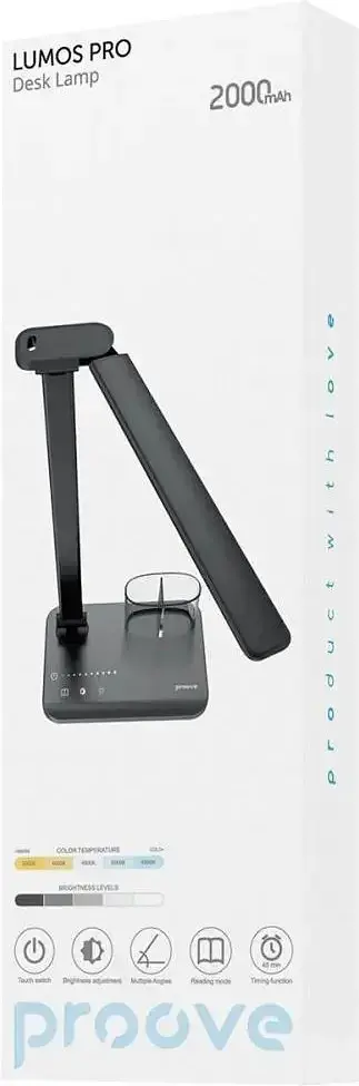 Лампа настільна з акумулятором Proove Lumos Pro (PLLMP0010001) 2000 мА.год чорна - фото 4