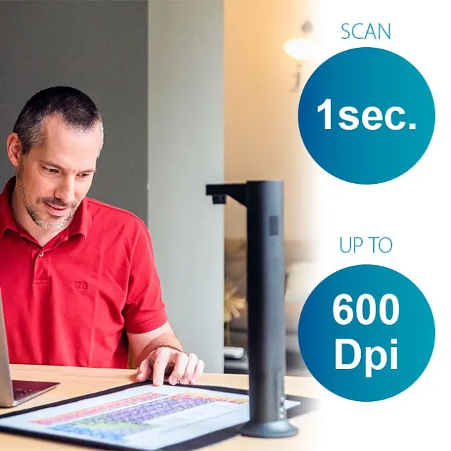 Сканер A3 Canon IRIScan Desk 7 Business (85MP, 600dpi, 5696x4272, 4K Camera, USB, книжковий, чорний) - фото 5