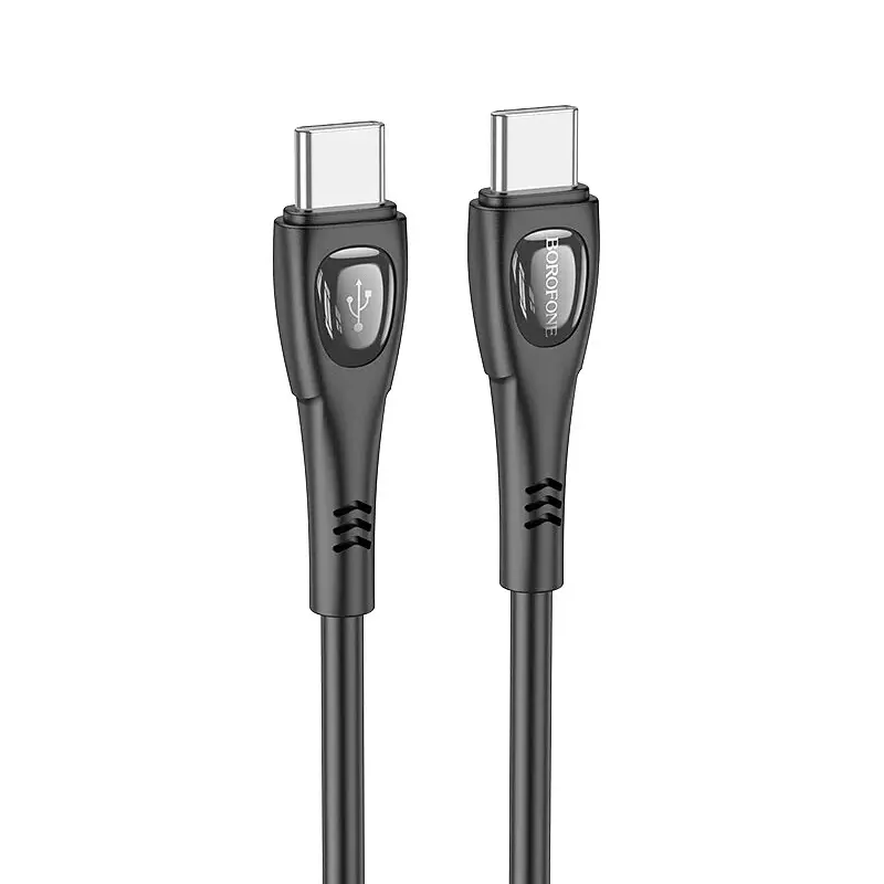 Кабель BOROFONE BX98 Type-C to Type-C Superior 60W charging data cable чорний 6941991104497 - фото 2
