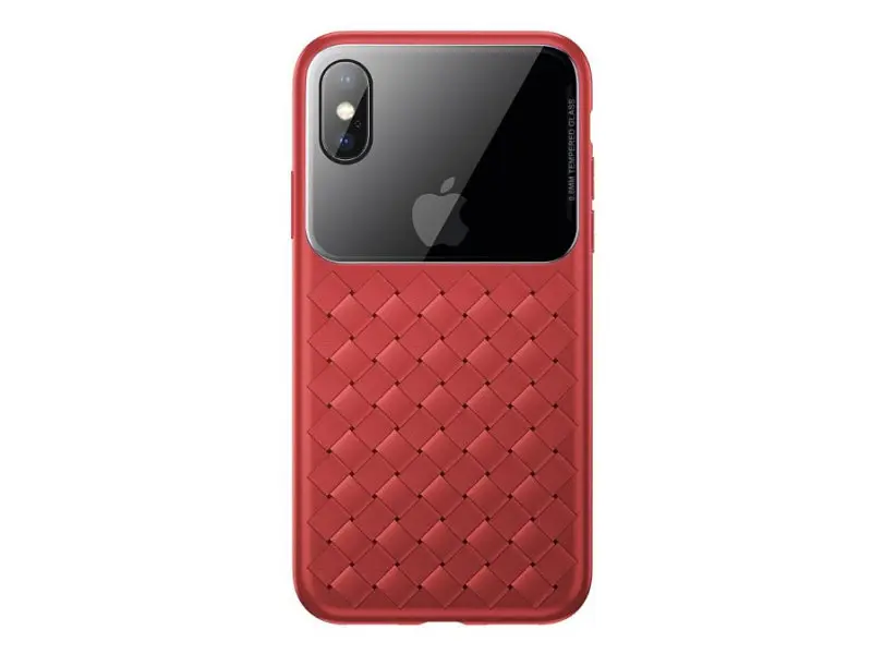 Чохол BASEUS для iPhone XS Glass & Weaving Red WIAPIPH58-BL09