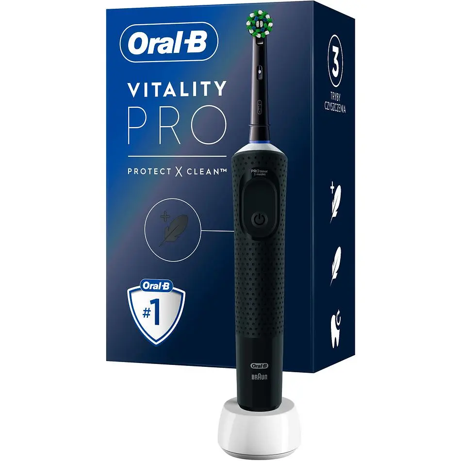 Електрична зубна щітка Oral-B Vitality D100 Pro Protect X Clean чорна [97374] - фото 2