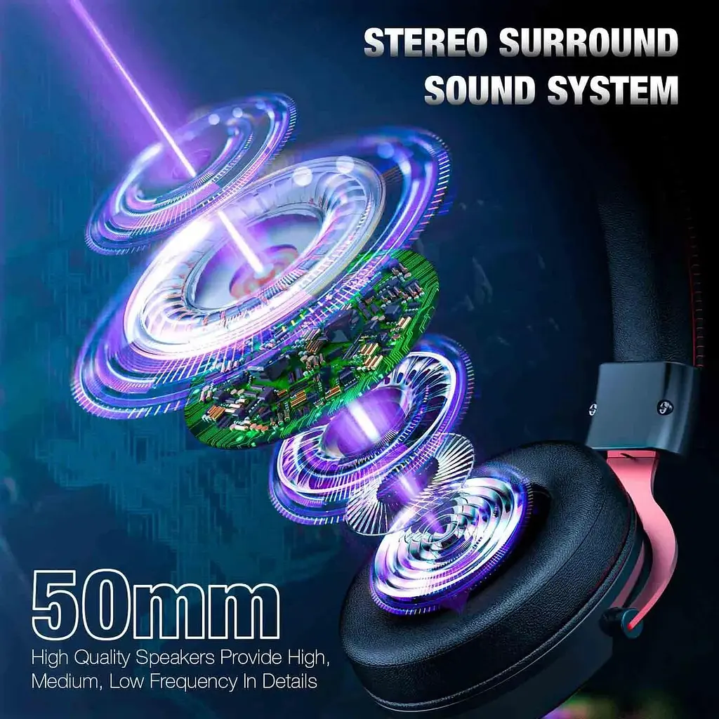 Наушники игровые Onikuma X10 Gaming with LED черно-серебристые - фото 6