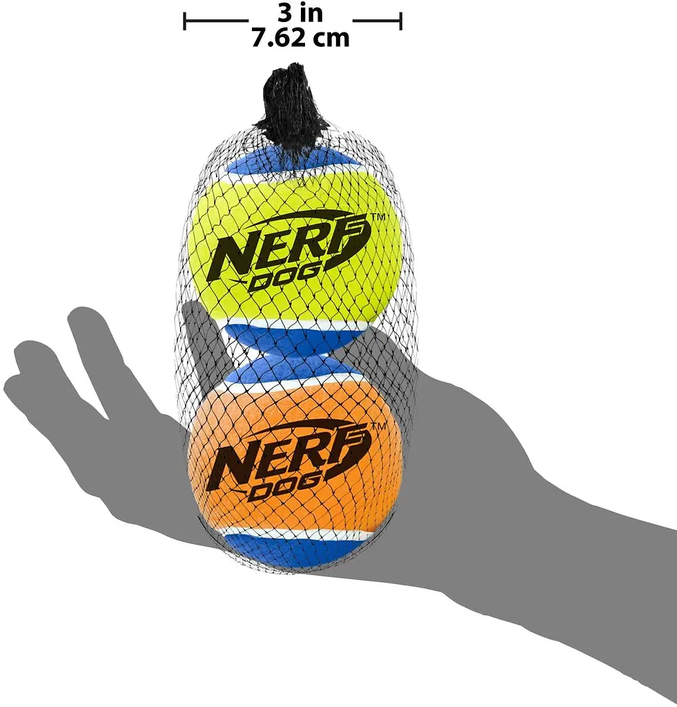 Тенісні м'ячі Nerf Dog Squeaker для собак з інтерактивною пищалкою, 2 шт. - фото 3