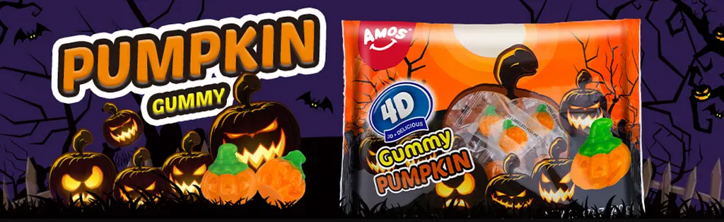 Жувальні цукерки Amos Halloween Gummy Pumpkin 240 г - фото 6