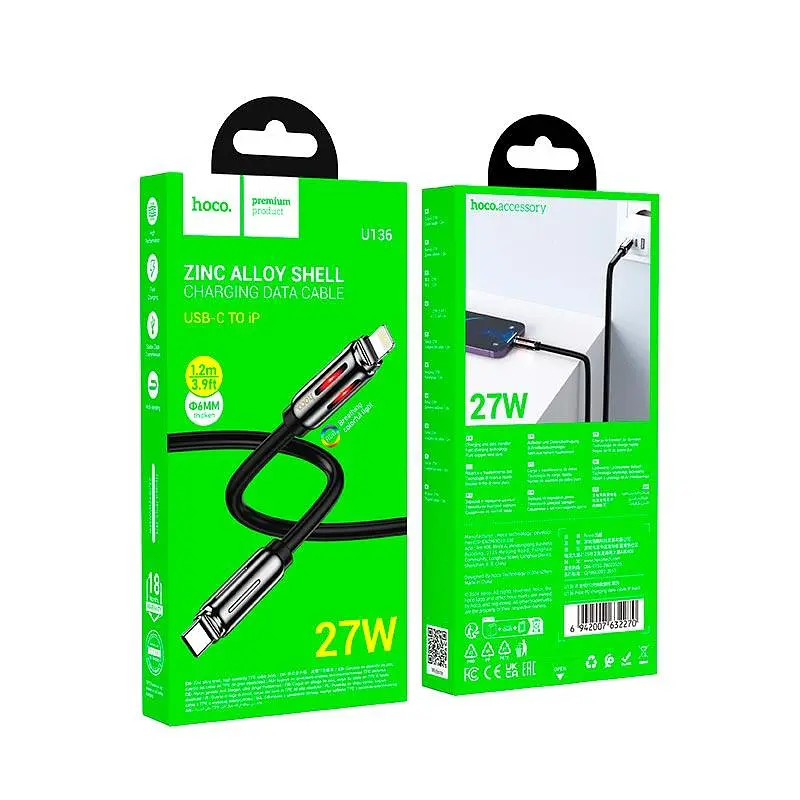 Кабель Hoco Type-C to Lightning Prize charging data cable U136 1 м 27W - фото 2