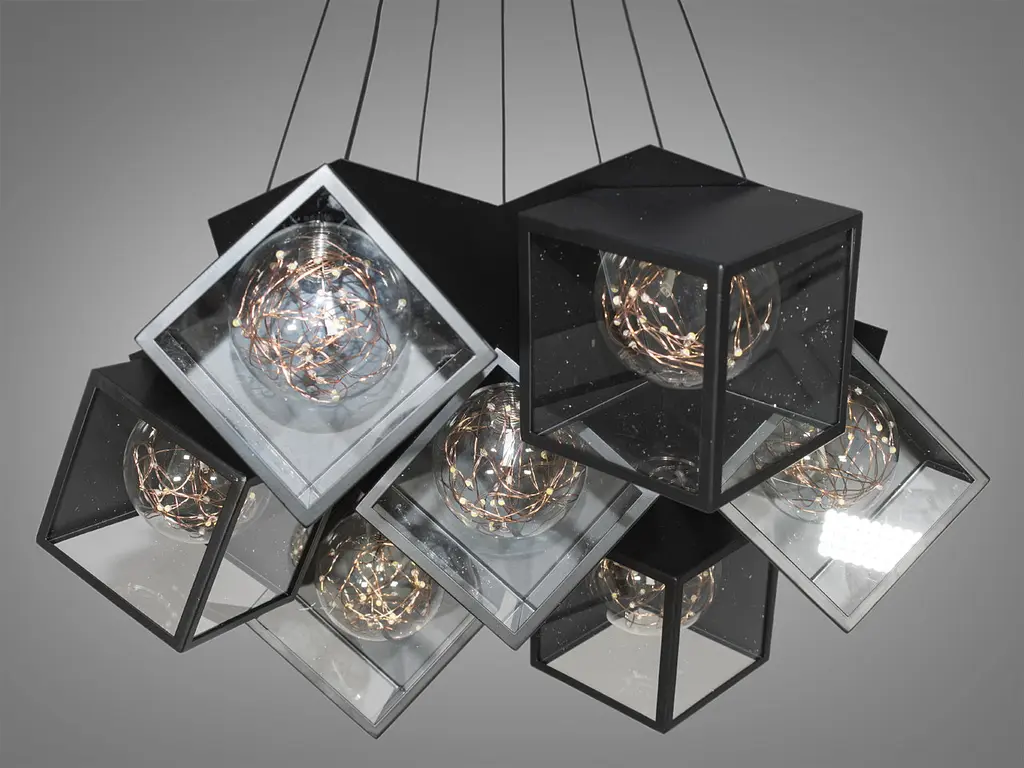 Люстра стельова LED Diasha 6188-7 Loft, 28W, чорний, сучасний стиль, висота 40 см, вага 6,8 кг - фото 3