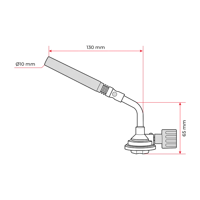 Пальник газовий з регулятором ручний сопло D=10 мм INTERTOOL GB-0024 - фото 6