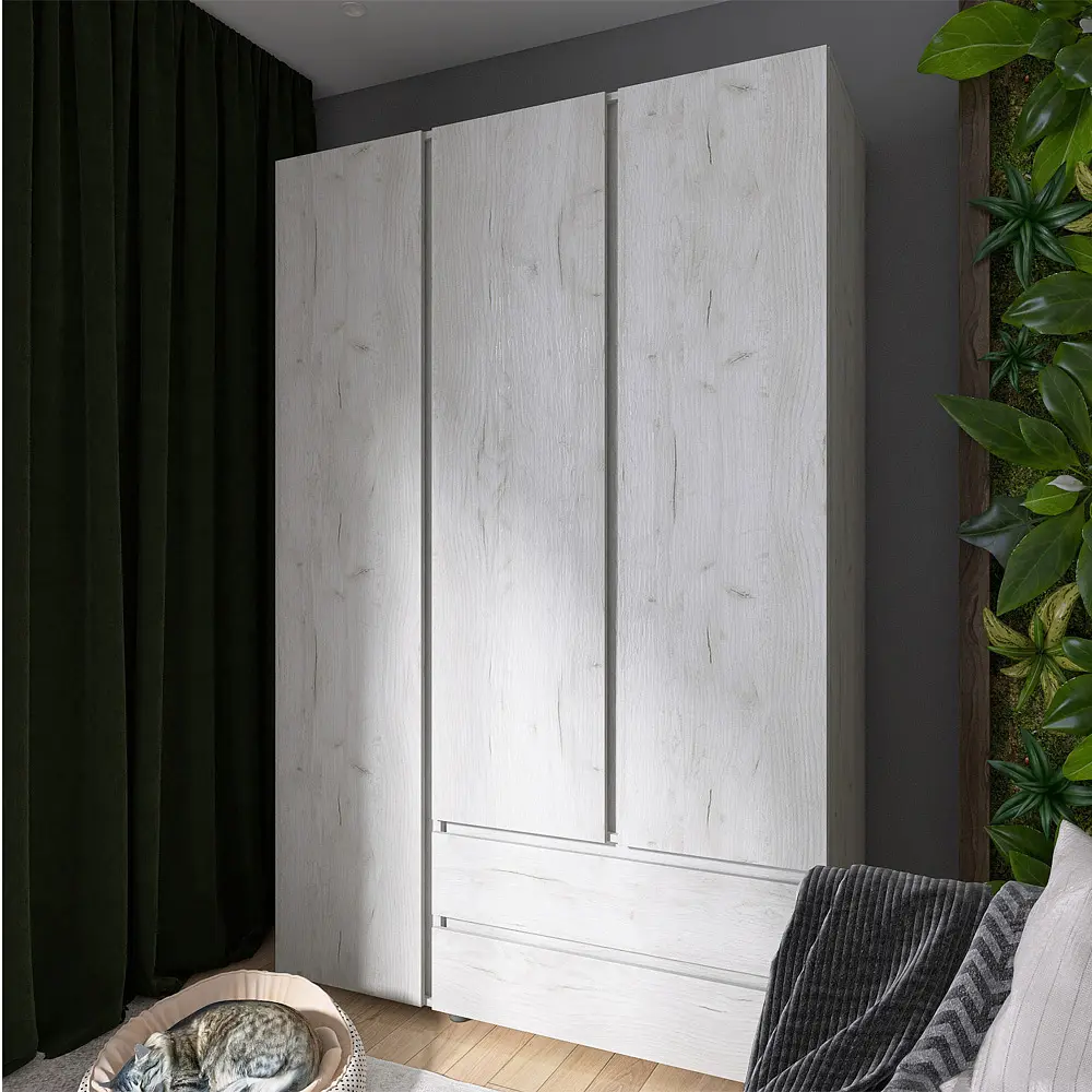 Шафа тридверна Еверест ШЛ-3 Лайт Дуб Крафт білий (DTM-071085) - фото 2