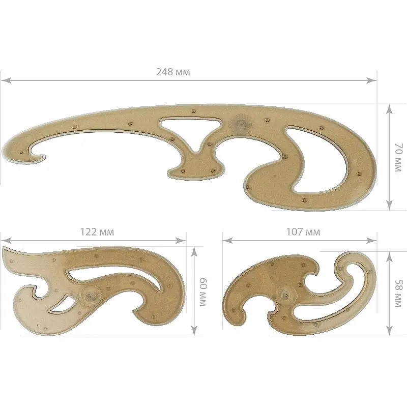 Набор лекал Koh-i-Noor N2 малый 3 шт. - фото 2