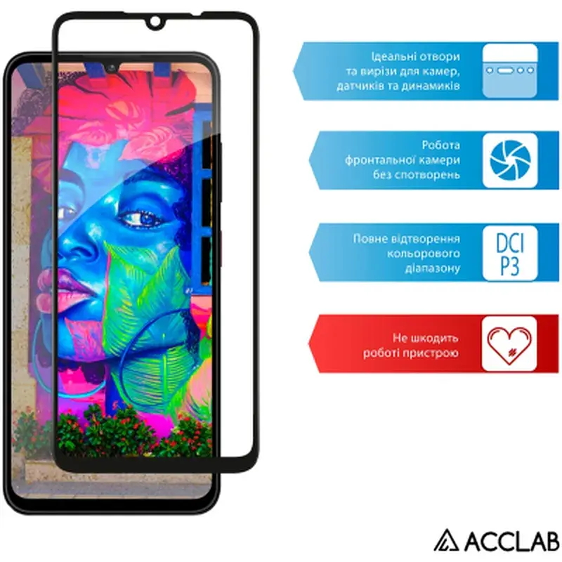 Скло захисне ACCLAB Full Glue ZTE Blade A55 Black (1283126598852) - фото 5