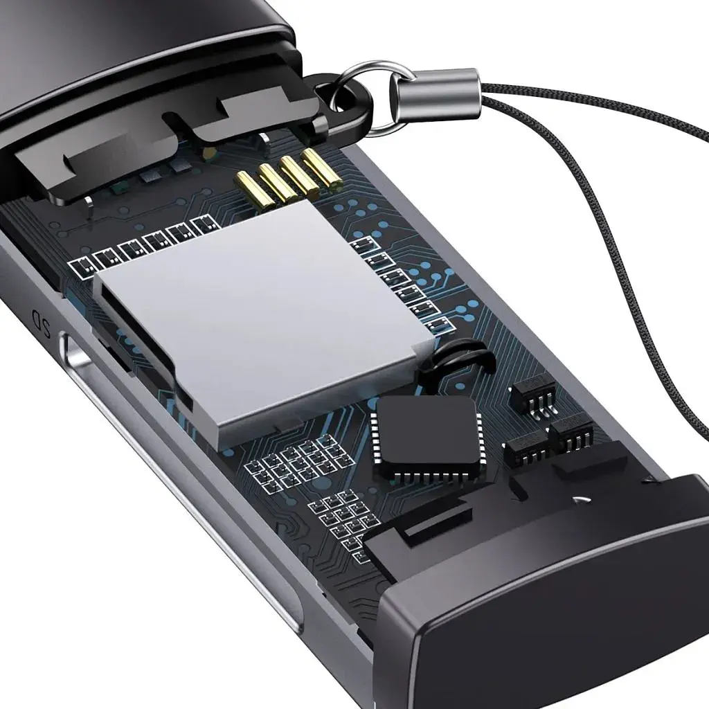 Зчитувач флеш-карт Baseus USB to SD/TF gray (WKQX060013) - фото 6
