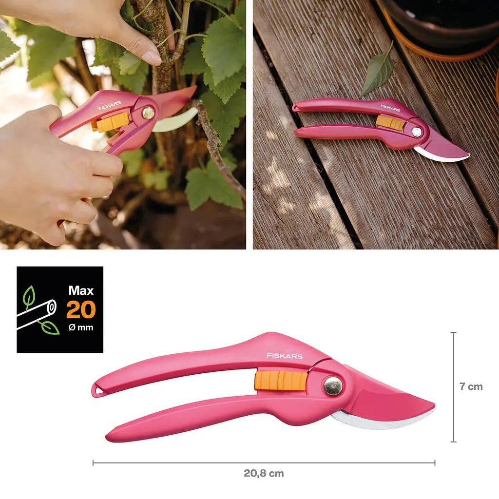 Секатор площинний Fiskars Inspiration Ruby 111256 (1003657) - фото 2