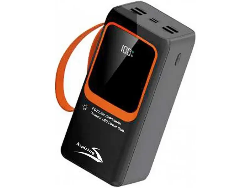 Зовнішній акумулятор (Power Bank) Aspiring Light 50 50000 mAh 22.5W PD Black-orange (PB-L50) - фото 3
