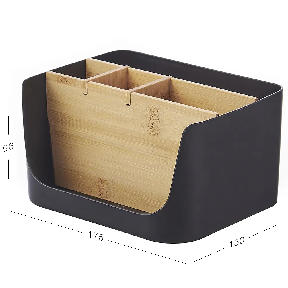 Органайзер для дрібниць МВМ My Home Scandinavia 17х13.5х9.5 см чорний (FH-44 BLACK/WOOD) - фото 2