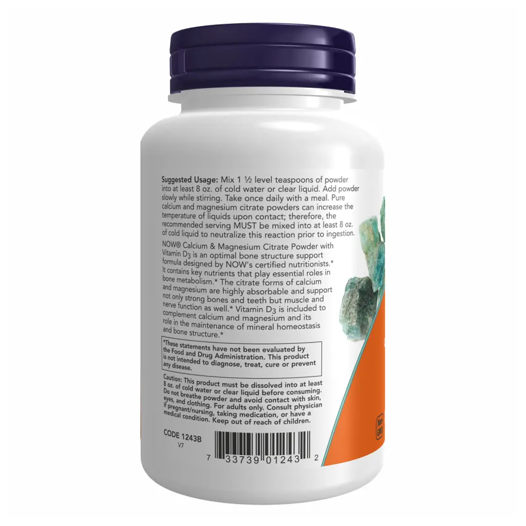 Кальцій магній, Calcium Magnesium Citrate Powder - 227g - фото 3