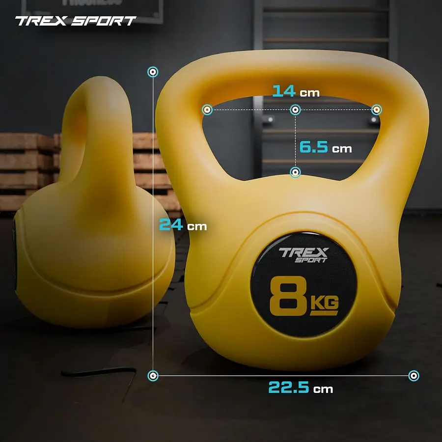 Гиря вінілова 8кг Trex Sport TX-008CKB жовта - фото 18