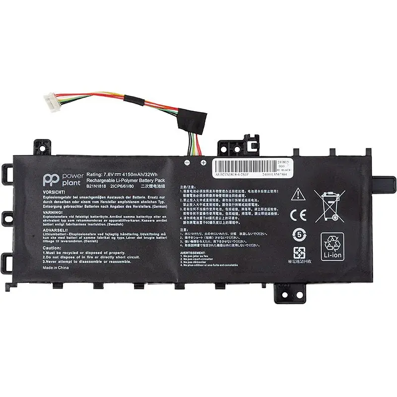 Акумулятор PowerPlant для ноутбуків ASUS VivoBook 14 (B21N1818) 7.6V 4150mAh (NB431946) - фото 2