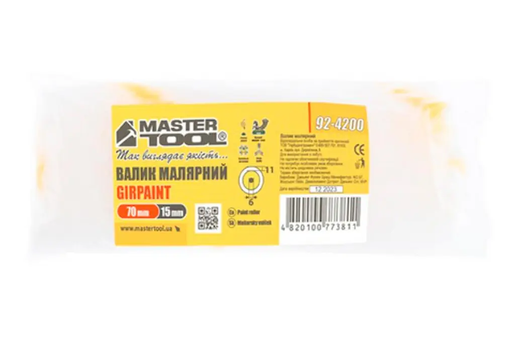 Валик малярський гірпаїнт Mastertool 6х15х70 мм (в упаковці 10 шт.) - фото 3