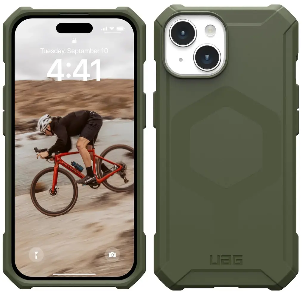Оригинальный противоударный чехол для Iphone 15/14/13 UAG Essential Armor MagSafe Olive Drab 114288117272 - фото 9