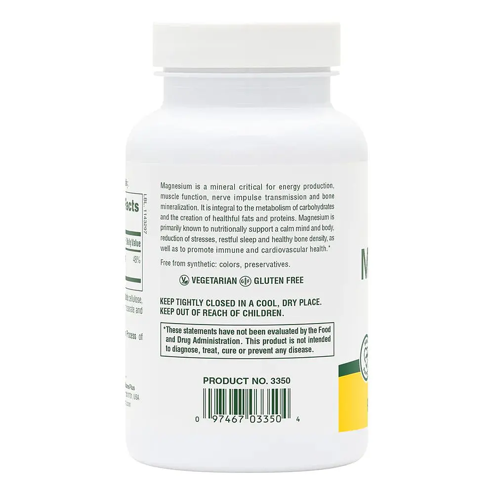 Магній Natures Plus Magnesium 200 mg, 90 таблеток - фото 3