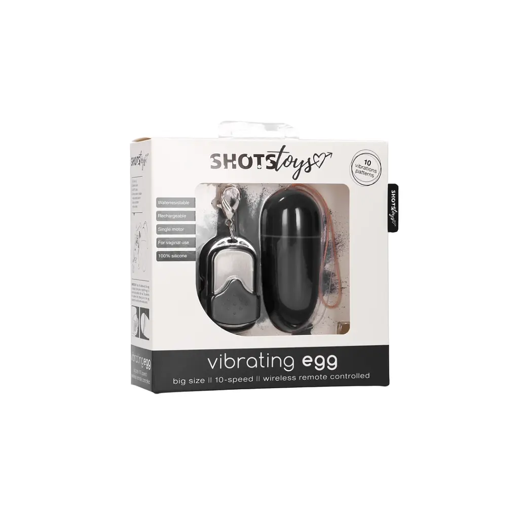 Віброяйце ShotsToys Remote Vibrating Egg, 8 см (чорний) - фото 8