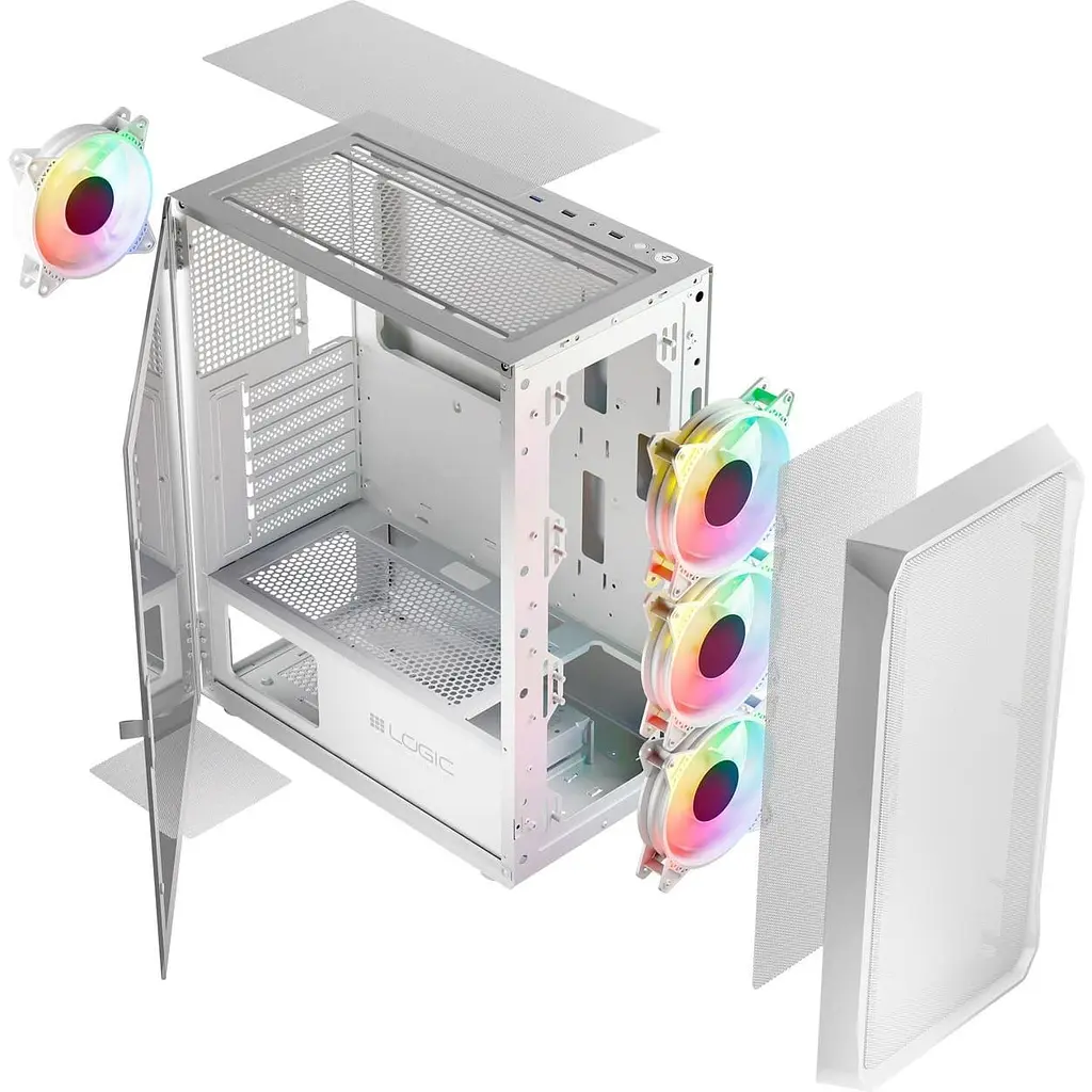 Корпус LogicConcept PORTOS MESH+GLASS ARGB White без БП (AT-PORTOS-20-0000000-0002) - фото 8