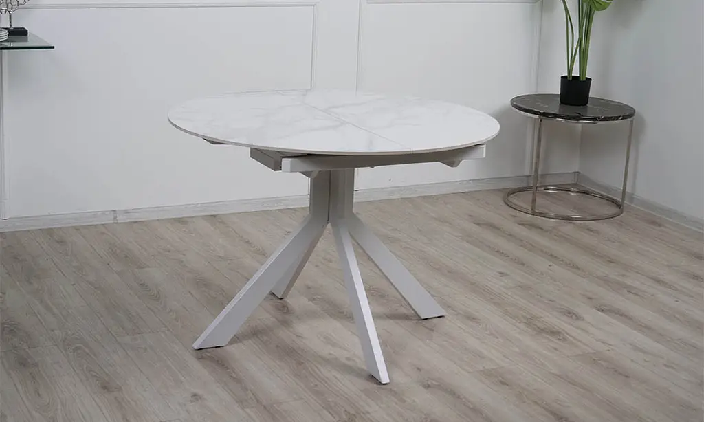 Стол обеденный Prestol Асти раскладной 110/150x110x76 см белый - фото 5