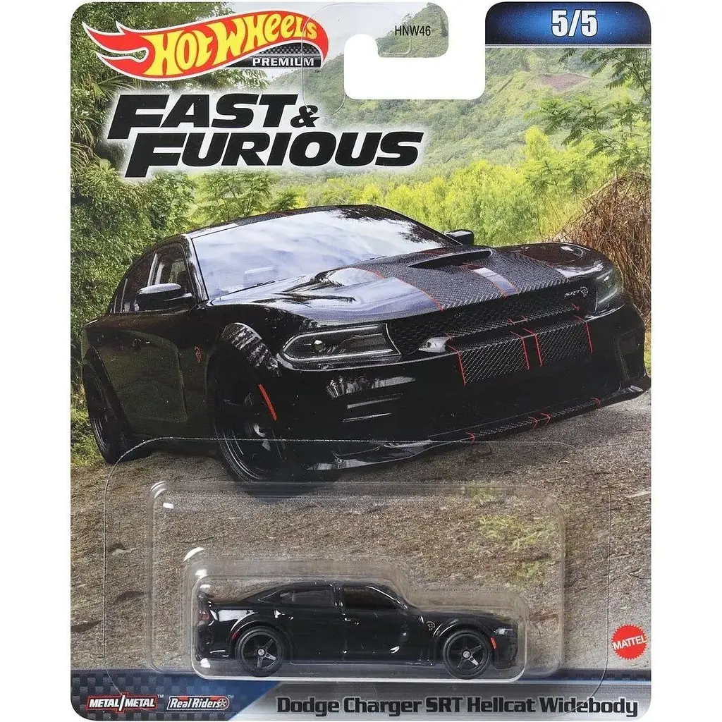 Колекційна модель машинки Hot Wheels Dodge Charger SRT Hellcat Widebody серії Форсаж чорна (HNW46/HNW50) - фото 2