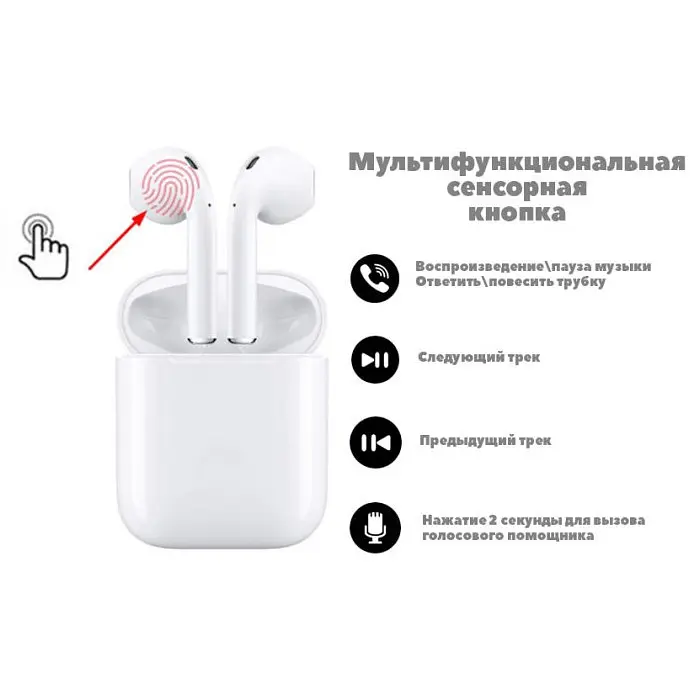 Беспроводные наушники TWS i11 с боксом для зарядки White (au059) - фото 3
