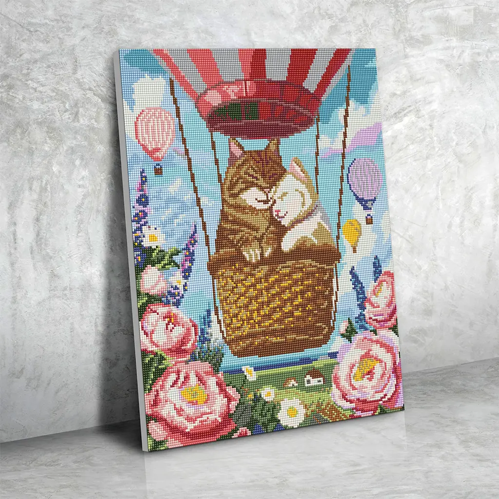 Алмазна мозаїка «Коти на повітряній кулі» - фото 7