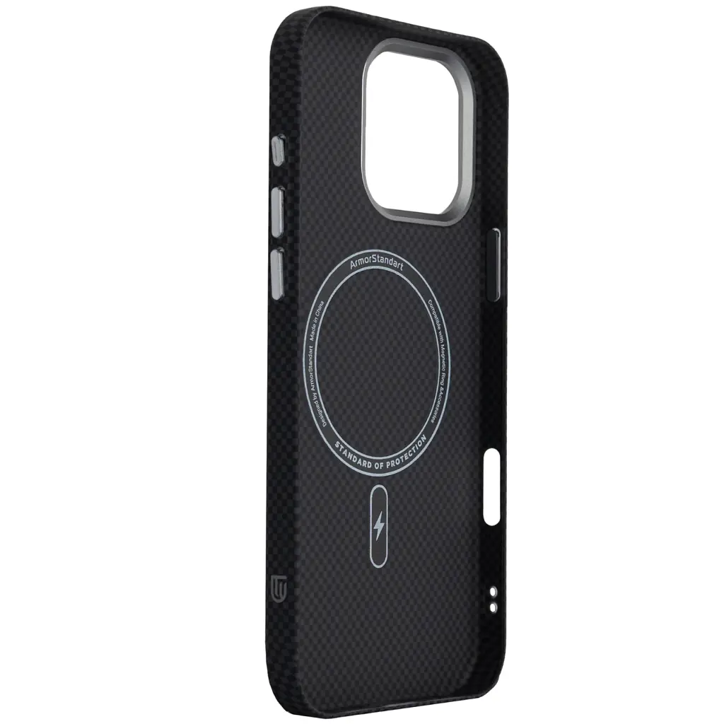 Чохол до мобільного телефона Armorstandart LikeCarbon2 MagCase Apple iPhone 16 Pro Max Kevlar Black (ARM88382) - фото 2