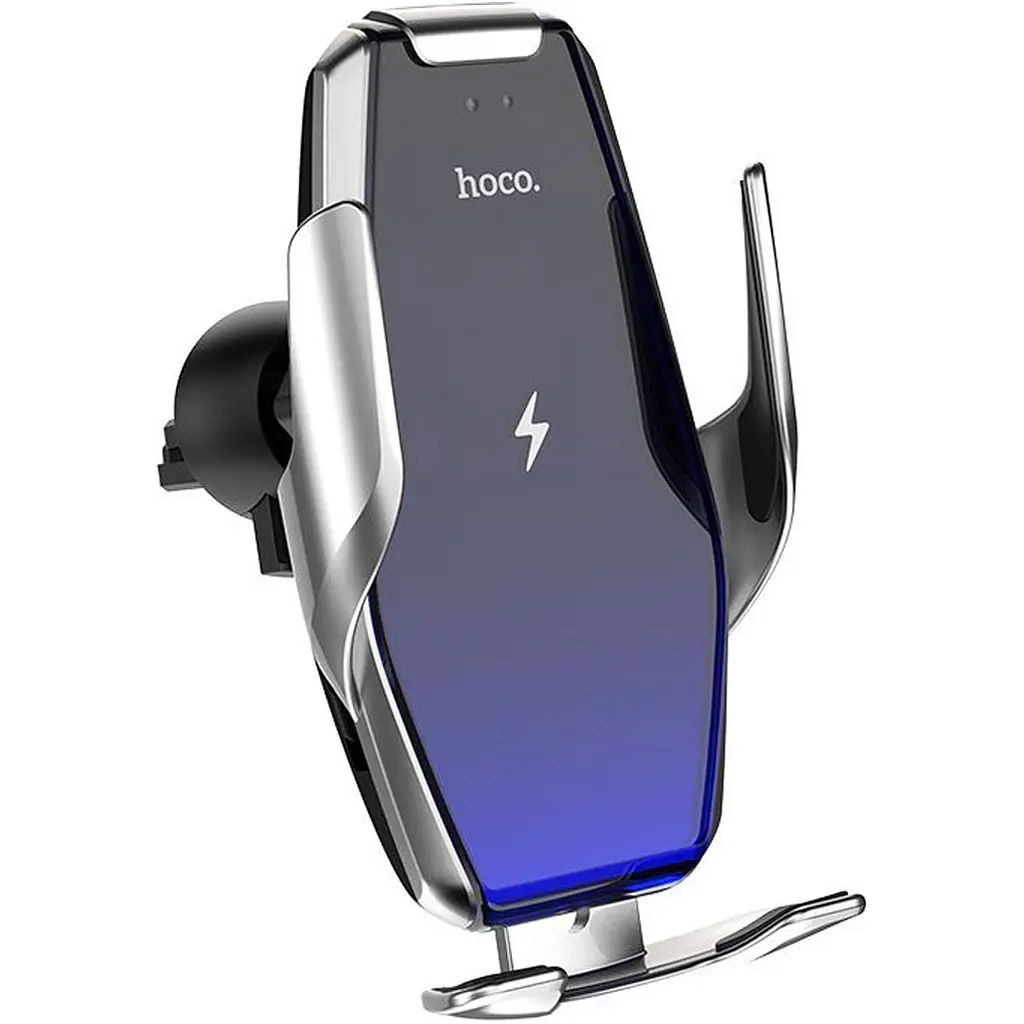 Автодержатель с беспроводной зарядкой Hoco S14 Silver [47311] - фото 2
