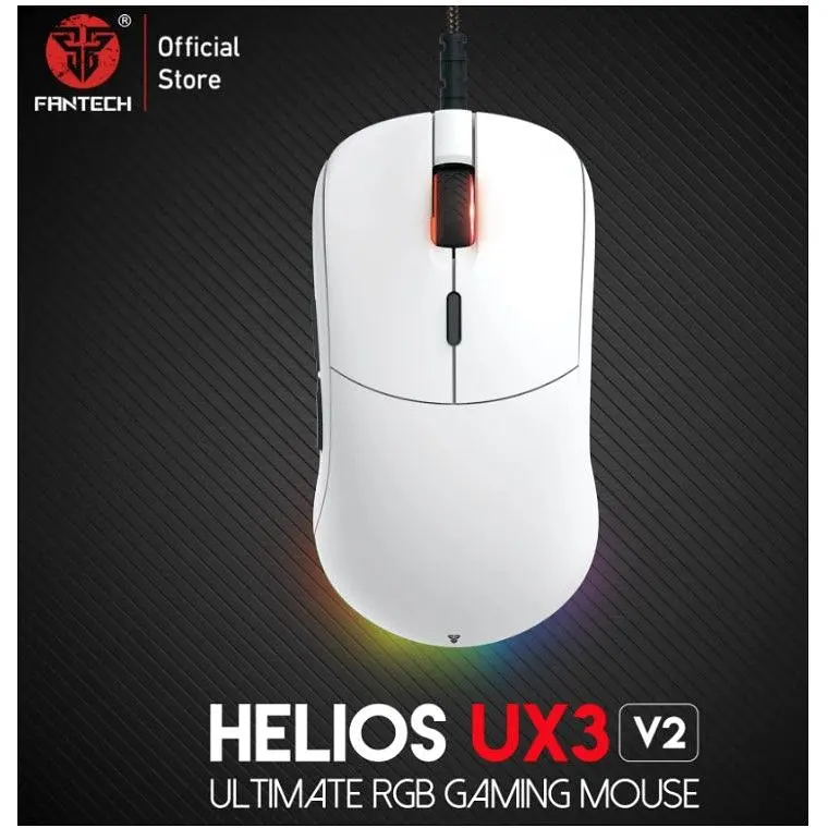 Игровая мышь Fantech UX-3 V2 HELIOS PixArt 3389, 400IPS, 50G, 1600DPI White - фото 5