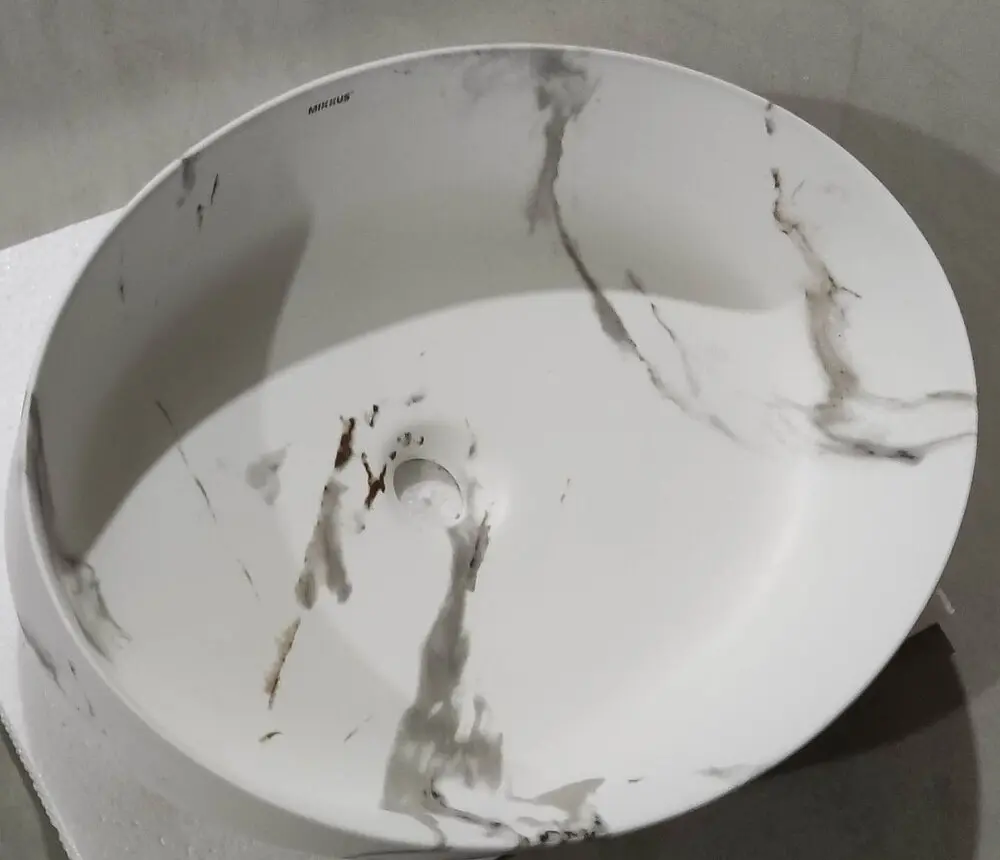 Умивальник накладний Mixxus Premium Ellipse-0104 marble 550x415x140 мм MP6554, Мармур - фото 7