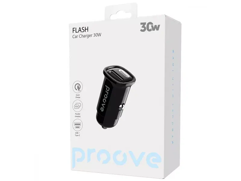 Автомобільний зарядний пристрій Proove Flash 30 W Black (CCFL30111201) - фото 4