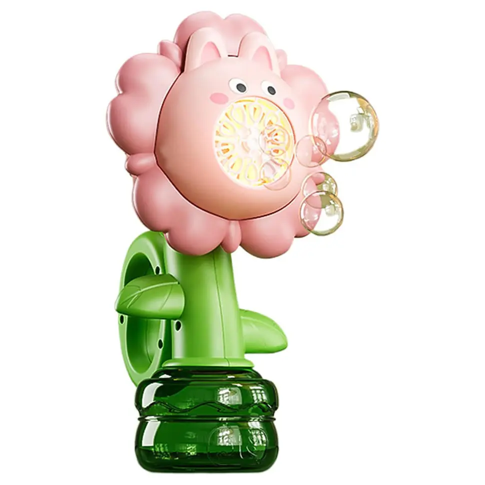 Мильні бульбашки Flower Bubble Machine BJC-5A(Bunny-Pink) зі світлом - фото 3
