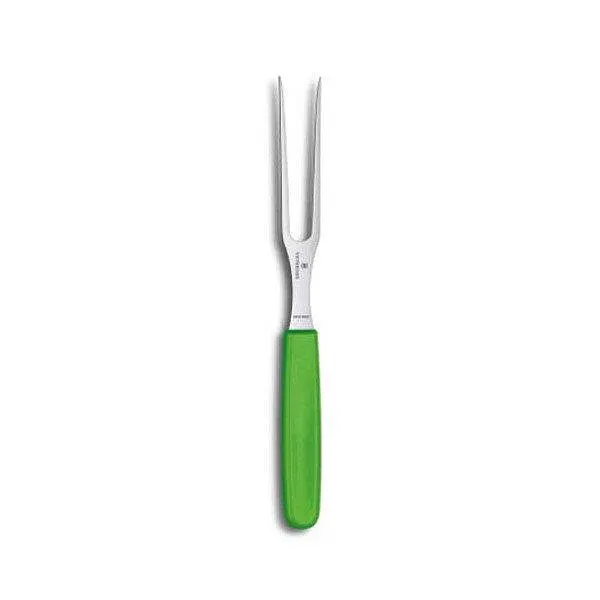 Кухонна виделка Victorinox Carving Flat 15см з зел. ручкою